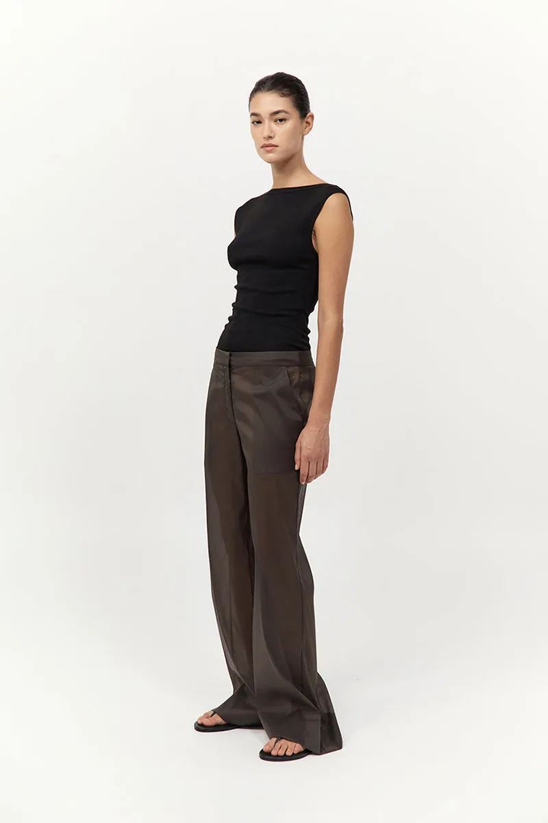 Tailored Transparent Pants - Black Olive sold by St. Agni product image thumbnail 2