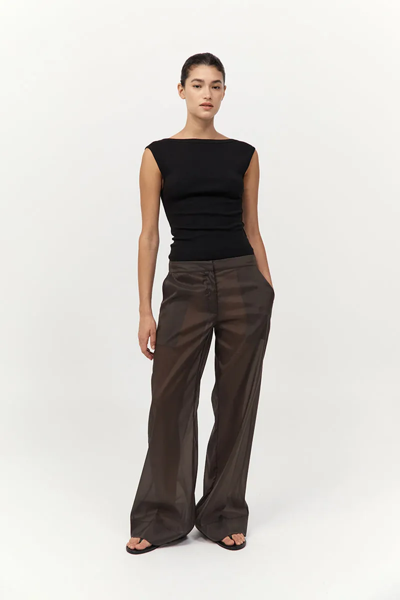 Tailored Transparent Pants - Black Olive sold by St. Agni product image thumbnail 4