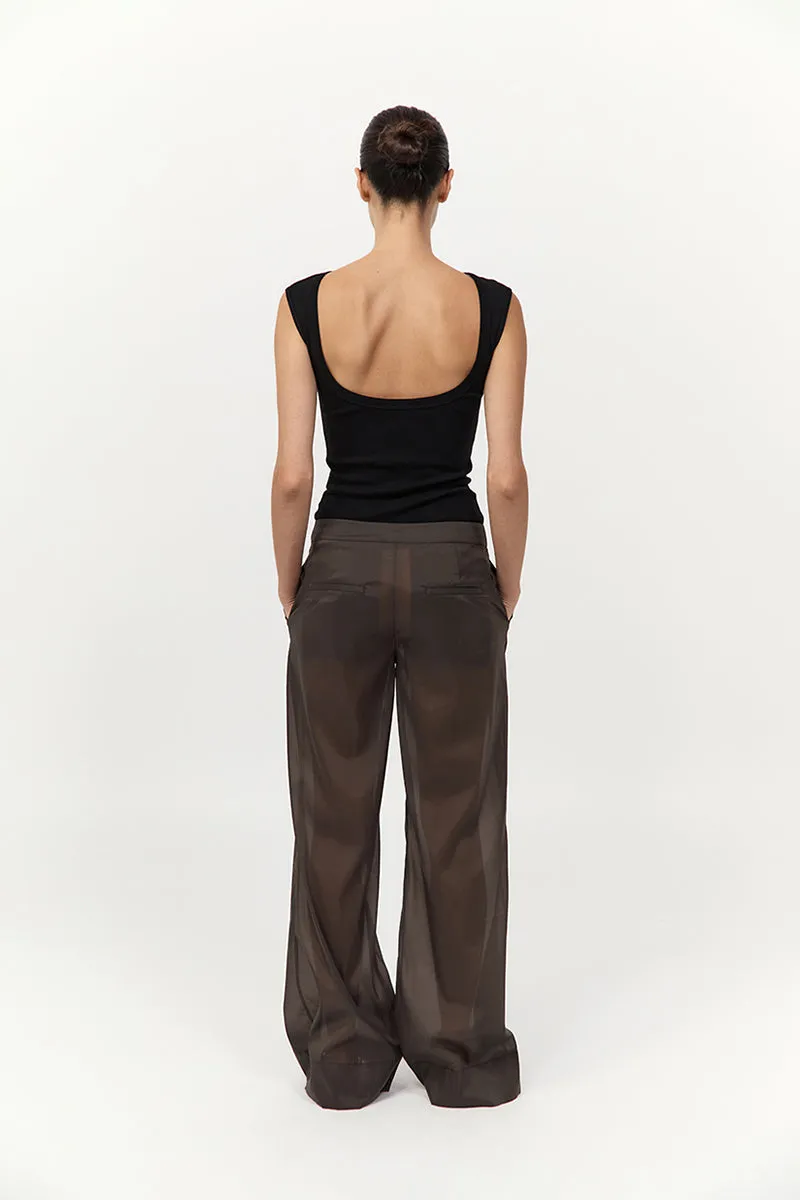 Tailored Transparent Pants - Black Olive sold by St. Agni product image thumbnail 5