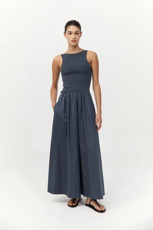 Bateau Cut Out Dress - Graphite sold by St. Agni