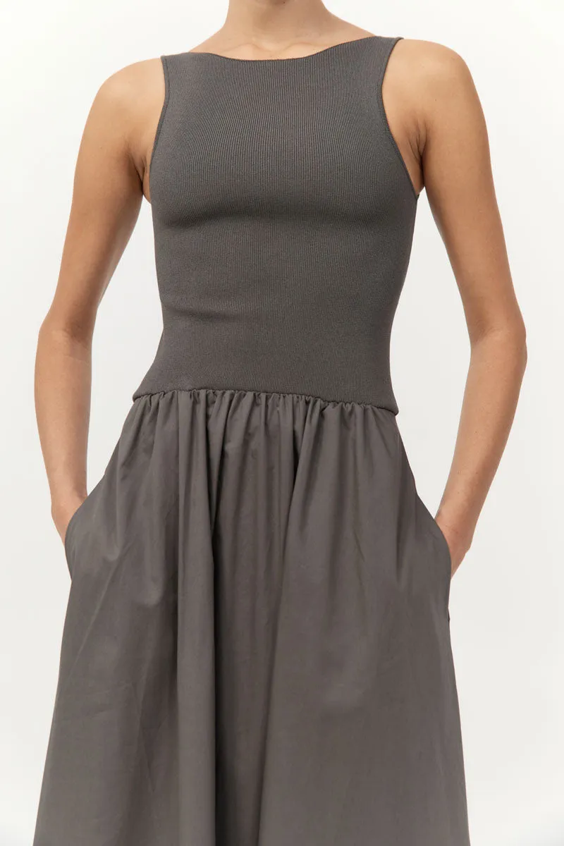 Bateau Cut Out Dress - Khaki sold by St. Agni product image thumbnail 2