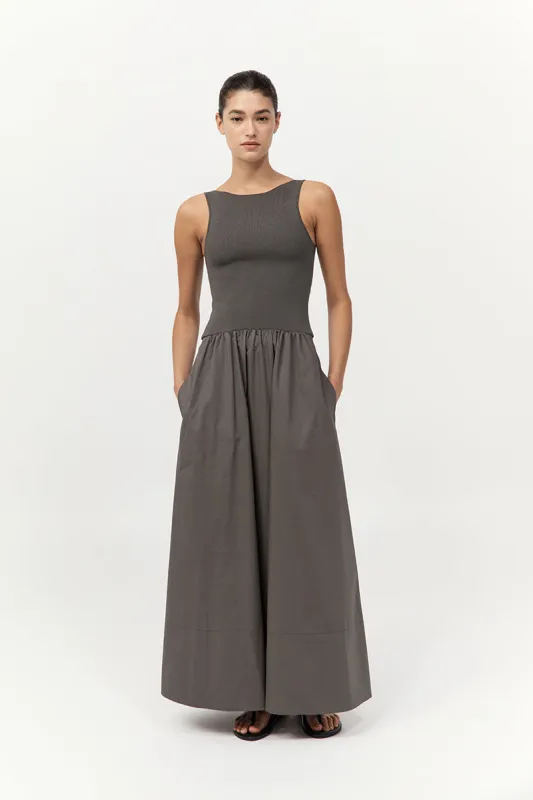 Bateau Cut Out Dress - Khaki sold by St. Agni