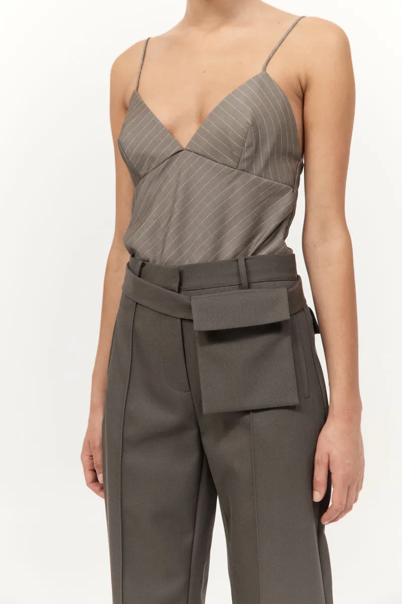 Bias Cami - Khaki Pinstripe sold by St. Agni product image thumbnail 5