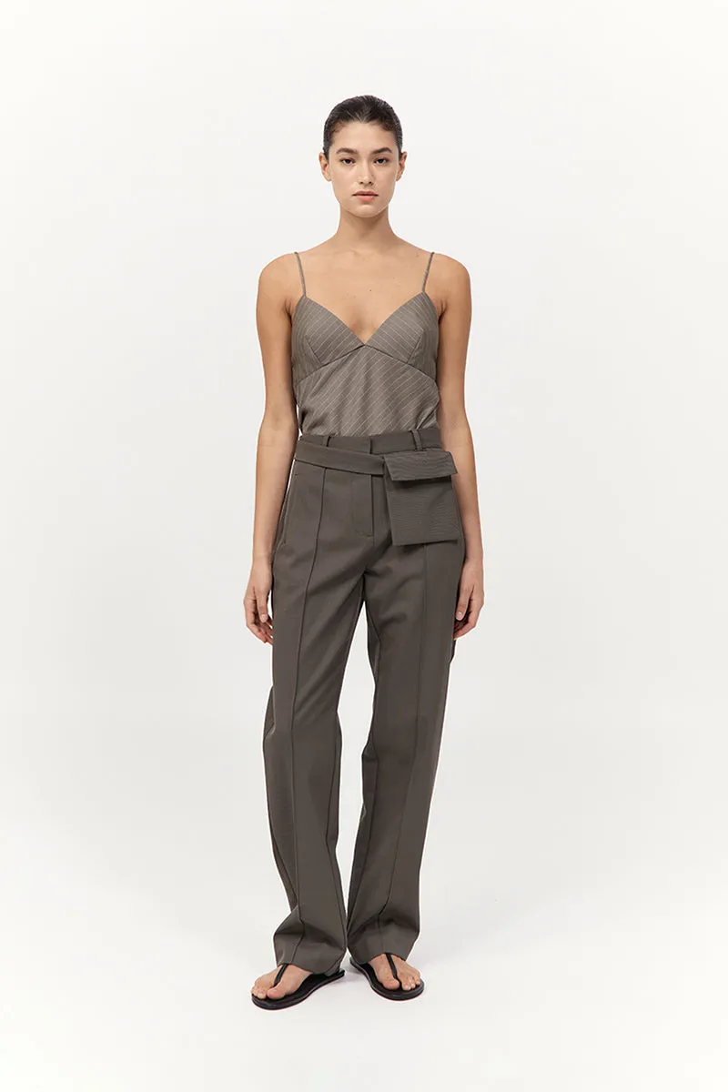 Bias Cami - Khaki Pinstripe sold by St. Agni product image thumbnail 4
