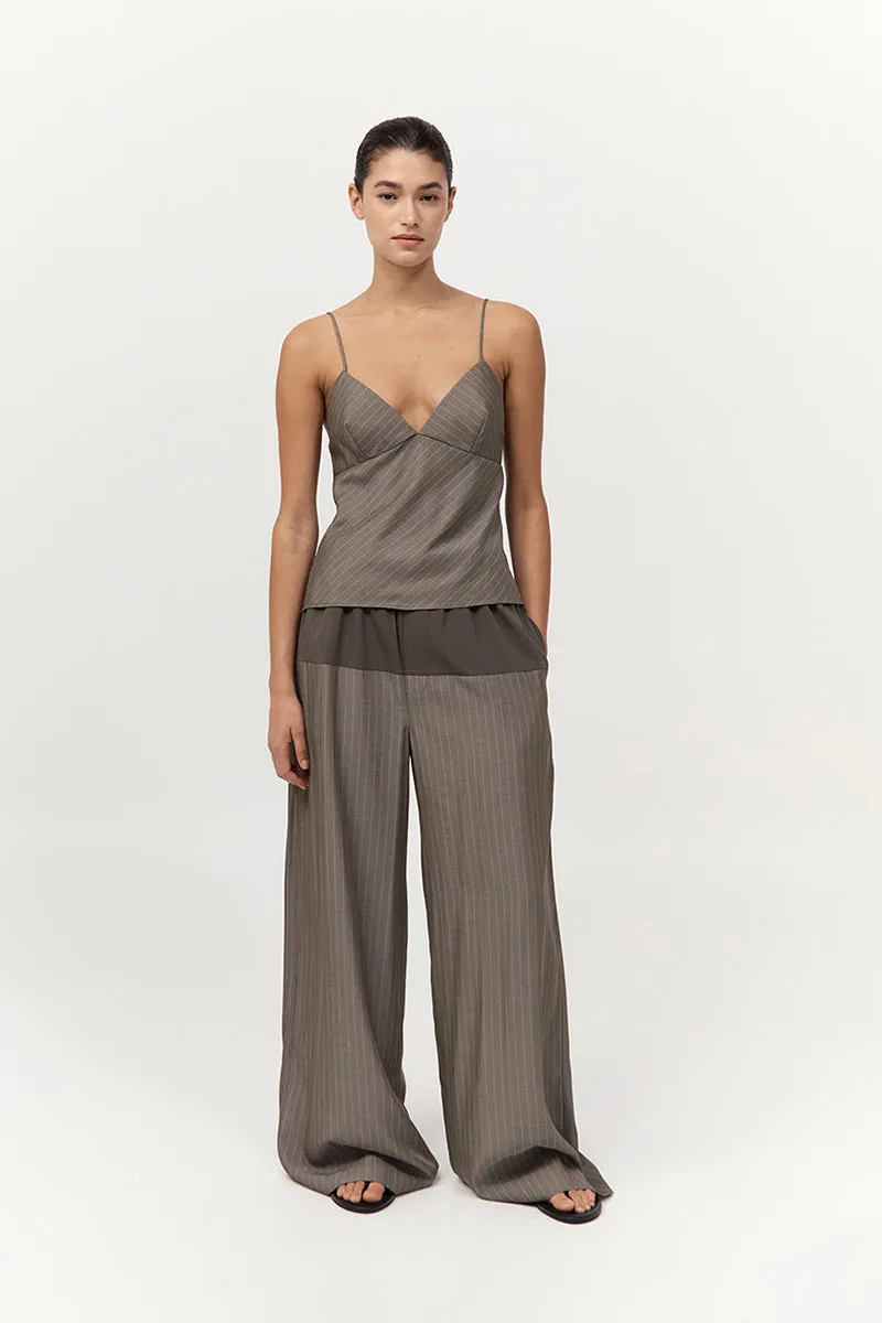 Bias Cami - Khaki Pinstripe sold by St. Agni product image thumbnail 3