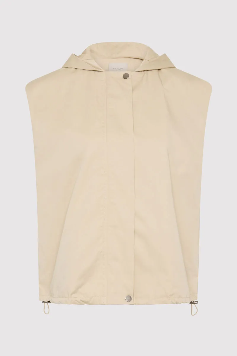 Cotton Sleeveless Parka - Champagne sold by St. Agni product image thumbnail 5