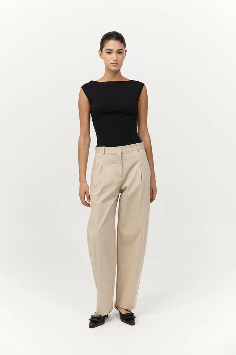 Cotton Barrel Leg Pants - Champagne sold by St. Agni product image thumbnail 4
