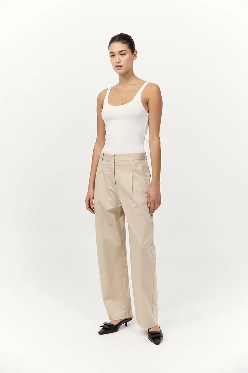 Cotton Barrel Leg Pants - Champagne sold by St. Agni product image thumbnail 3