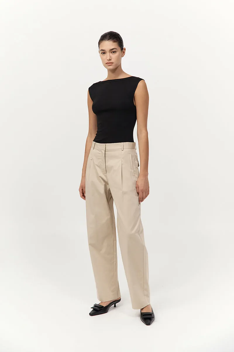 Cotton Barrel Leg Pants - Champagne sold by St. Agni product image thumbnail 5