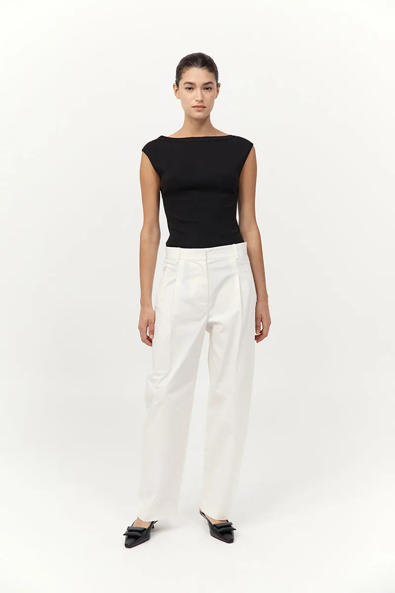 Cotton Barrel Leg Pants - Milk sold by St. Agni