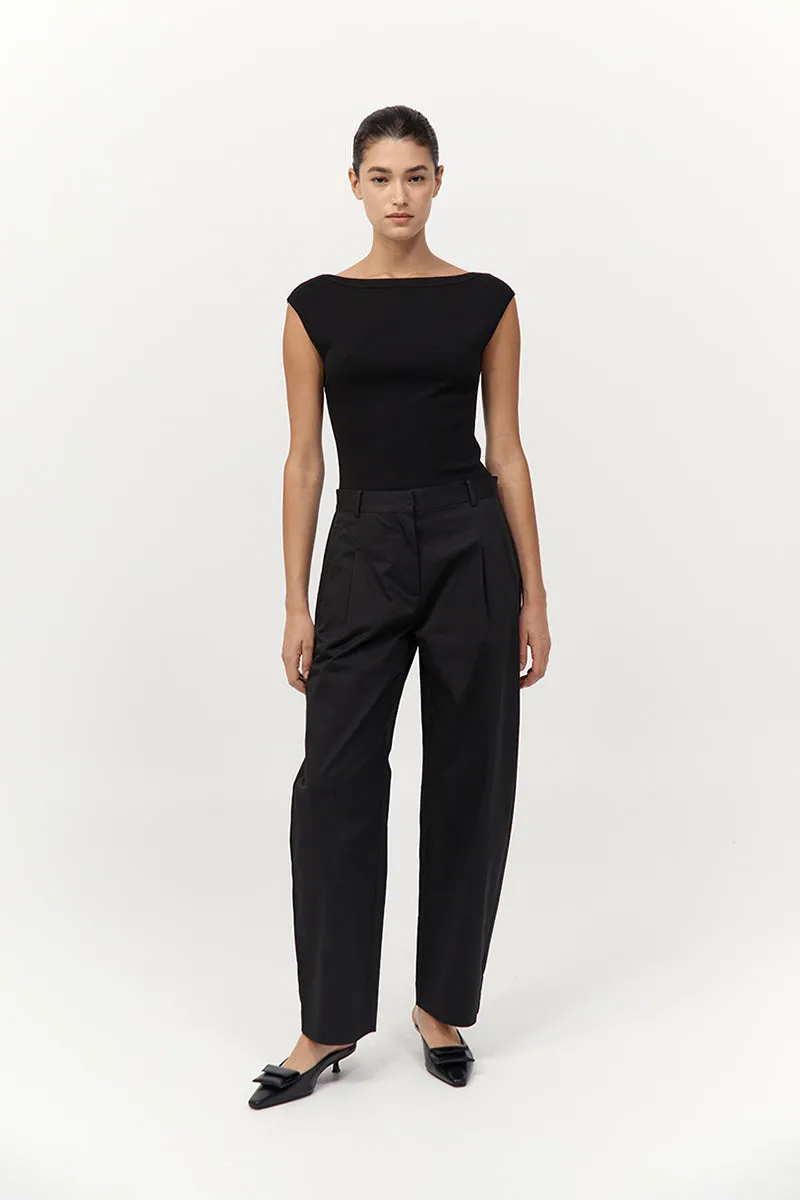 Cotton Barrel Leg Pants - Black sold by St. Agni