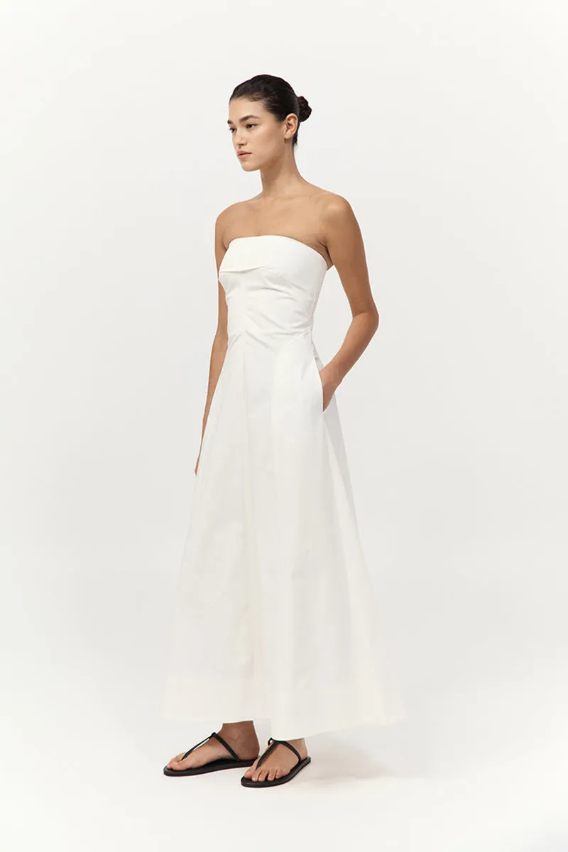 Sculpted Cotton Strapless Dress - Milk sold by St. Agni product image thumbnail 3