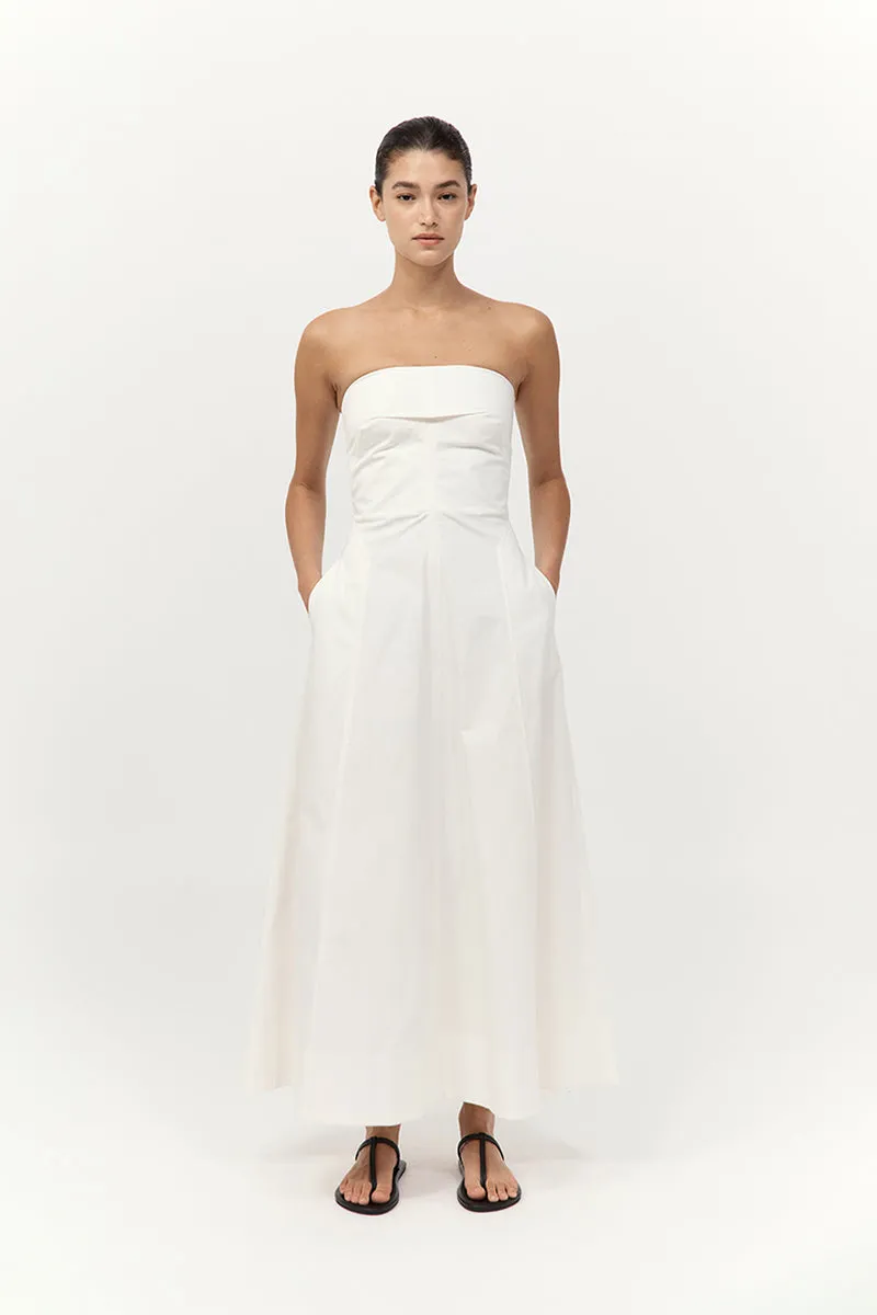 Sculpted Cotton Strapless Dress - Milk sold by St. Agni product image thumbnail 4