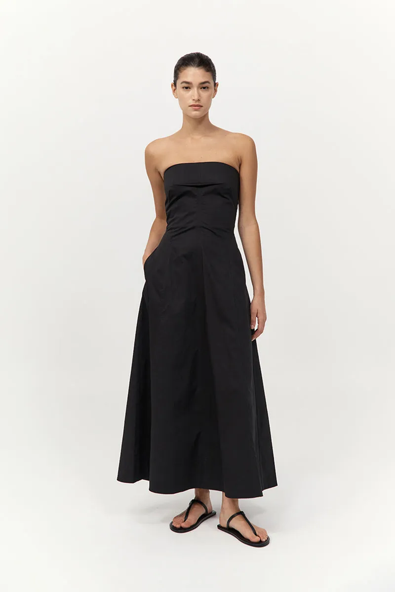 Sculpted Cotton Strapless Dress - Black sold by St. Agni product image thumbnail 3