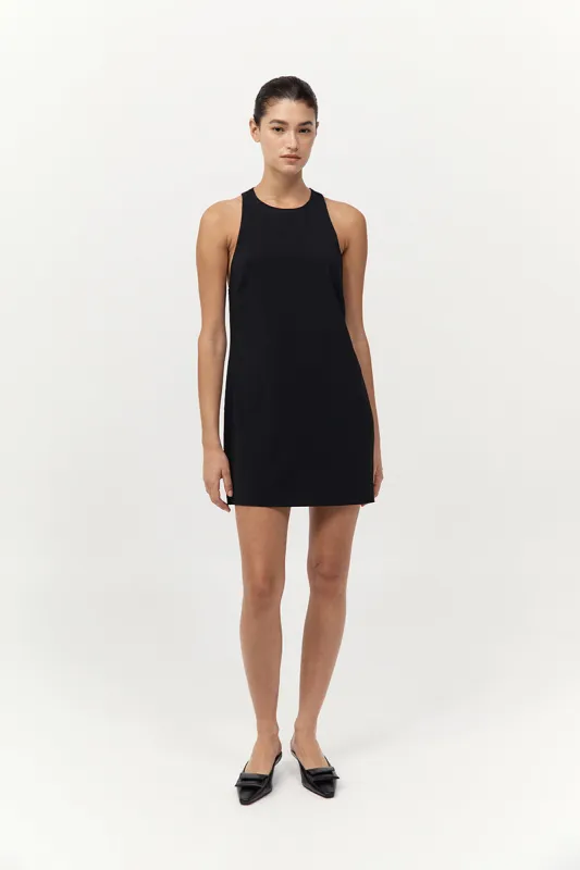 Cut Away Shift Dress - Black made by St. Agni