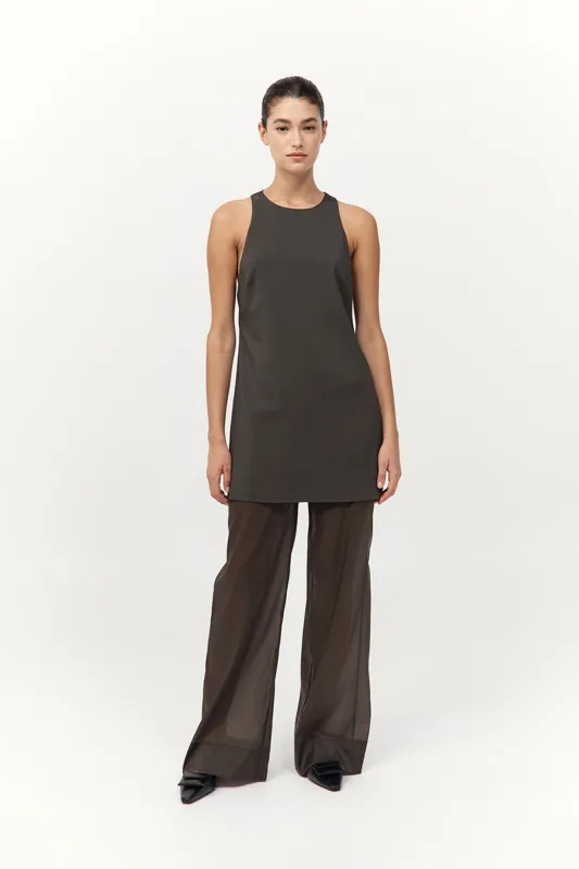 Cut Away Shift Dress - Black Olive made by St. Agni