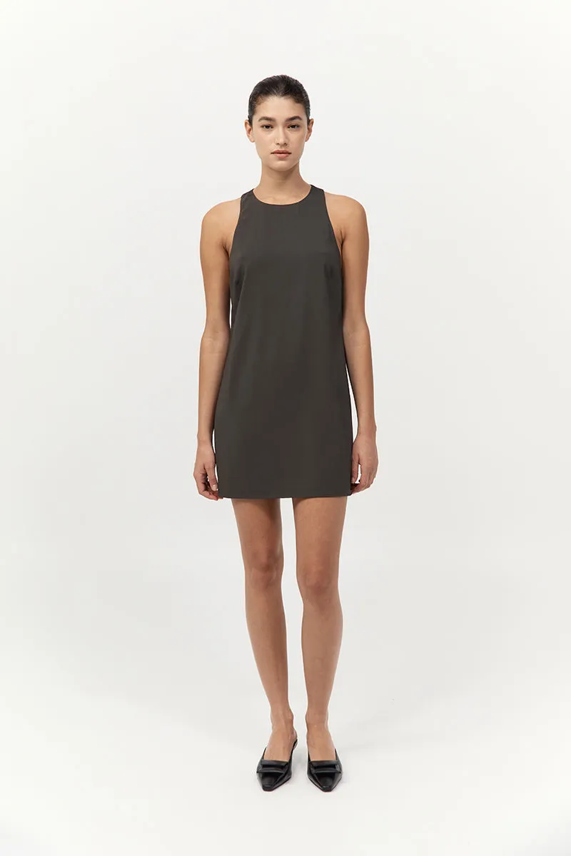 Cut Away Shift Dress - Black Olive sold by St. Agni product image thumbnail 4