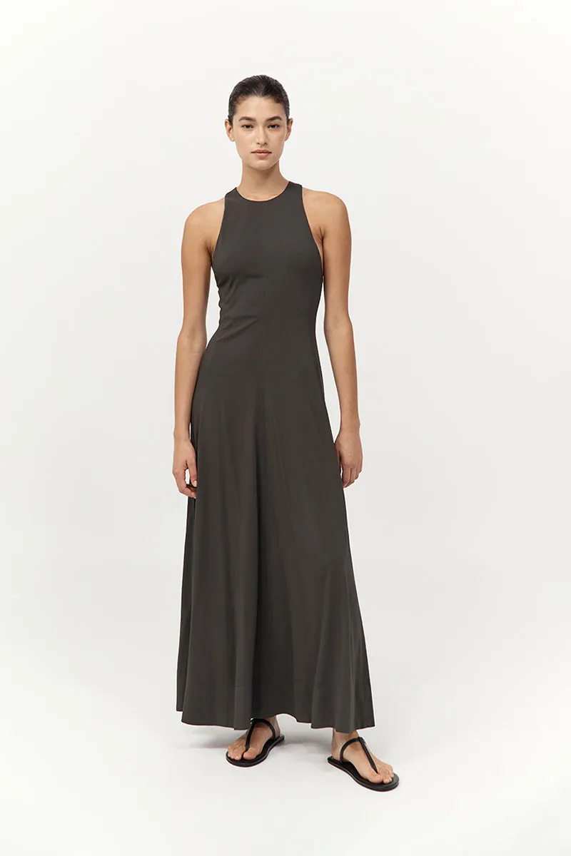 Cut Away Maxi Dress - Black Olive sold by St. Agni