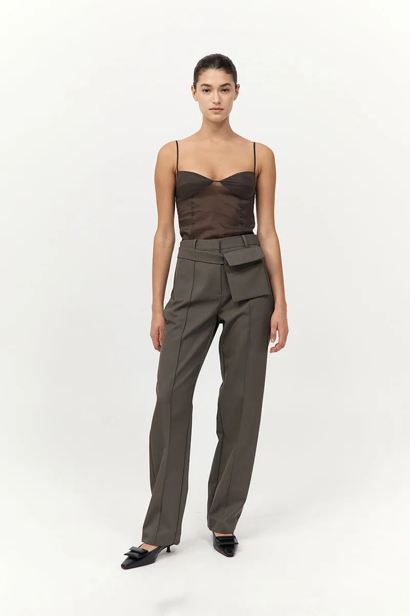 PRE-ORDER: Transparent Silk Cami - Black Olive sold by St. Agni product image thumbnail 2