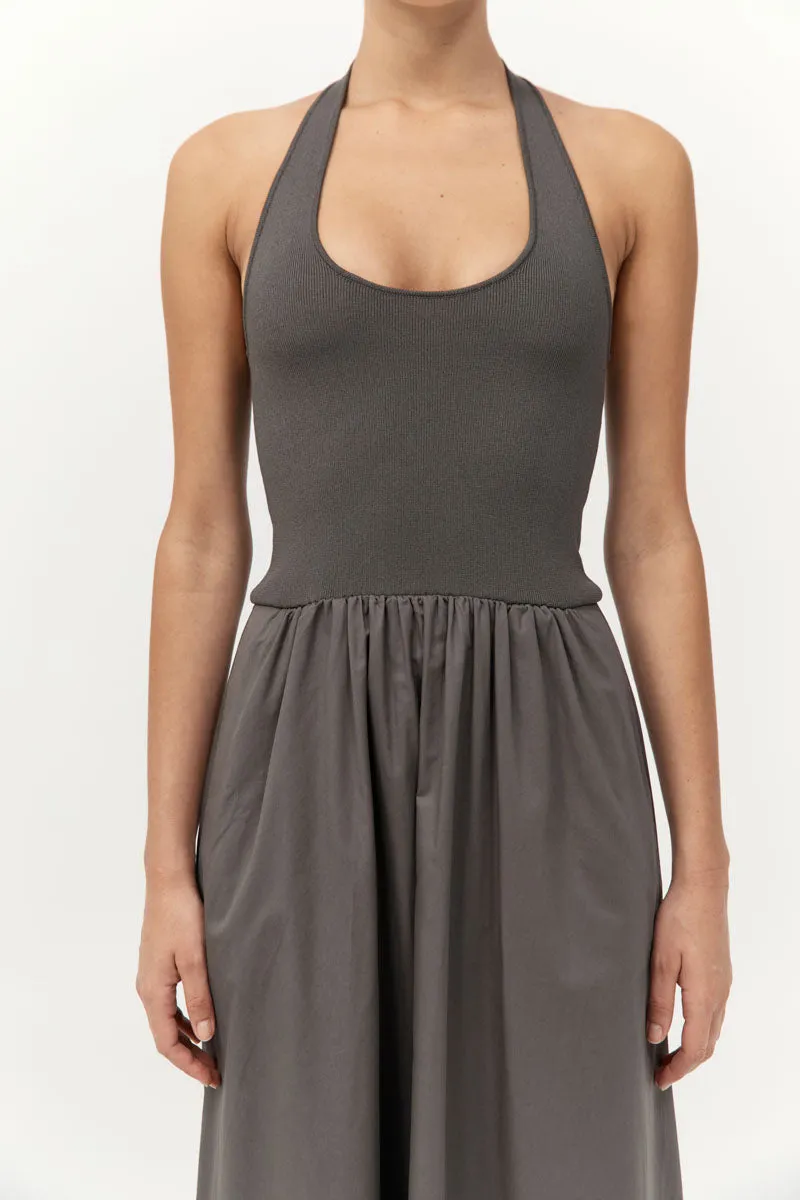 Halter Gathered Dress - Khaki sold by St. Agni product image thumbnail 2