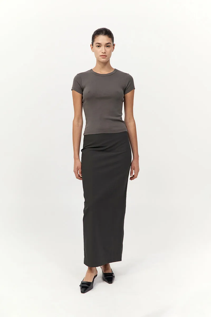 Minimal Column Skirt - Black Olive sold by St. Agni