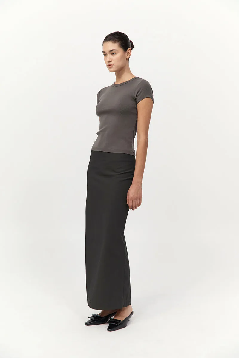 Minimal Column Skirt - Black Olive sold by St. Agni product image thumbnail 2