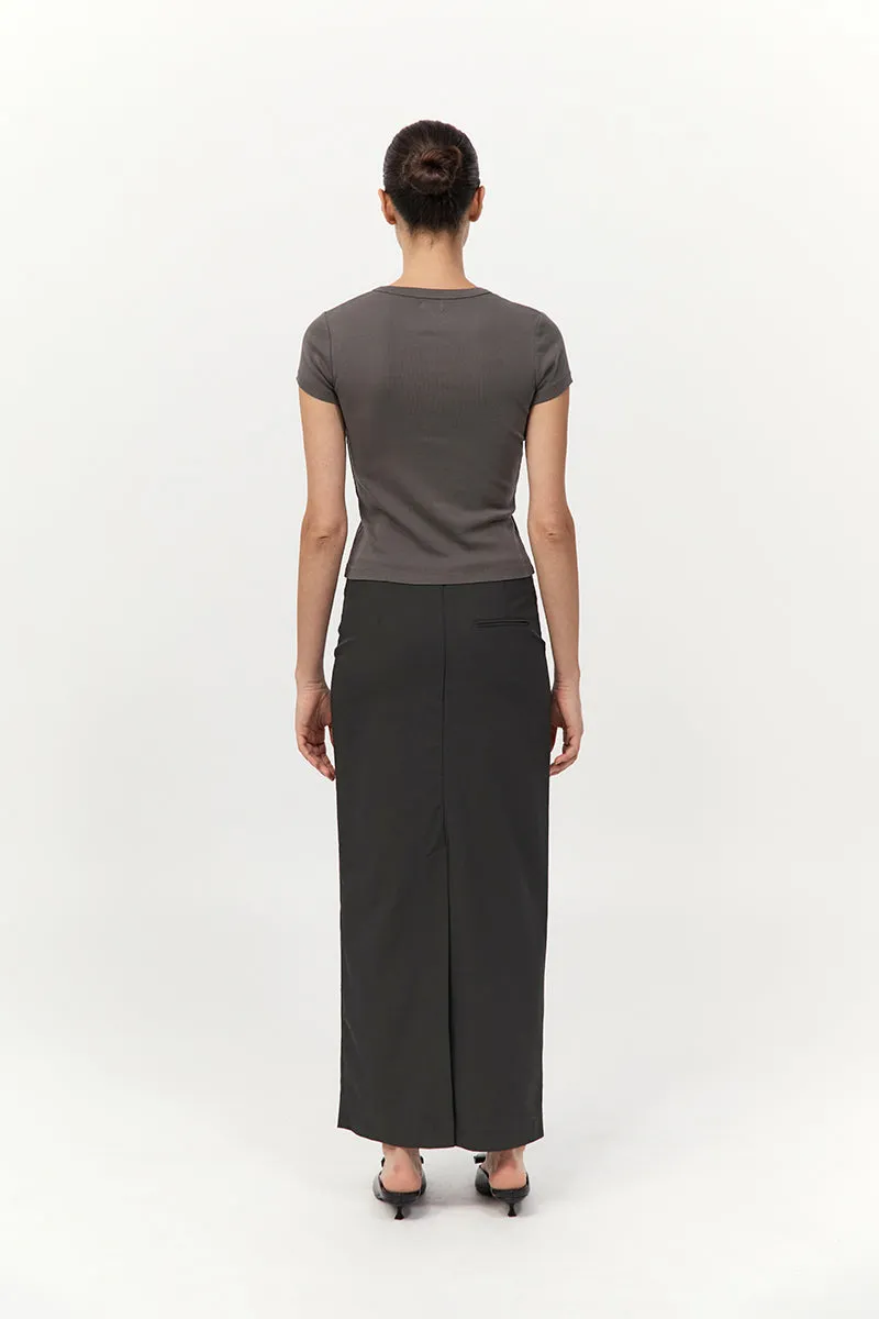 Minimal Column Skirt - Black Olive sold by St. Agni product image thumbnail 5