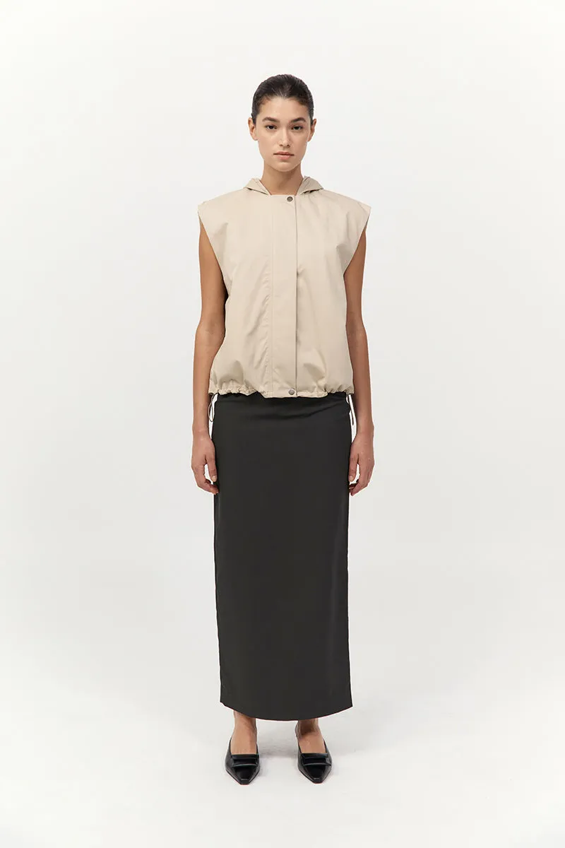 Minimal Column Skirt - Black Olive sold by St. Agni product image thumbnail 3