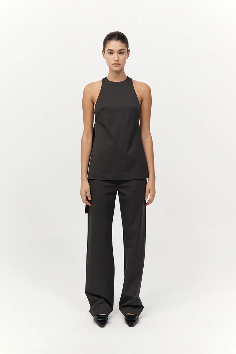 Side Tie Top - Black Olive sold by St. Agni product image thumbnail 3