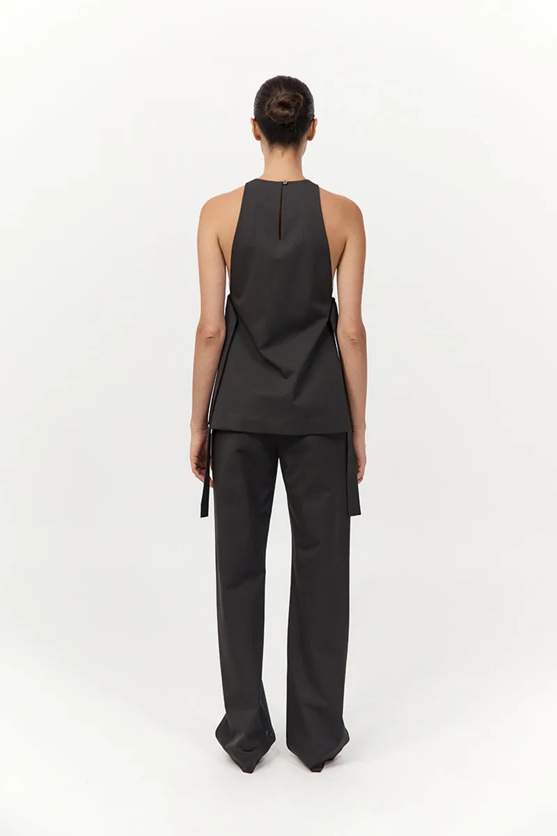 Side Tie Top - Black Olive sold by St. Agni product image thumbnail 5