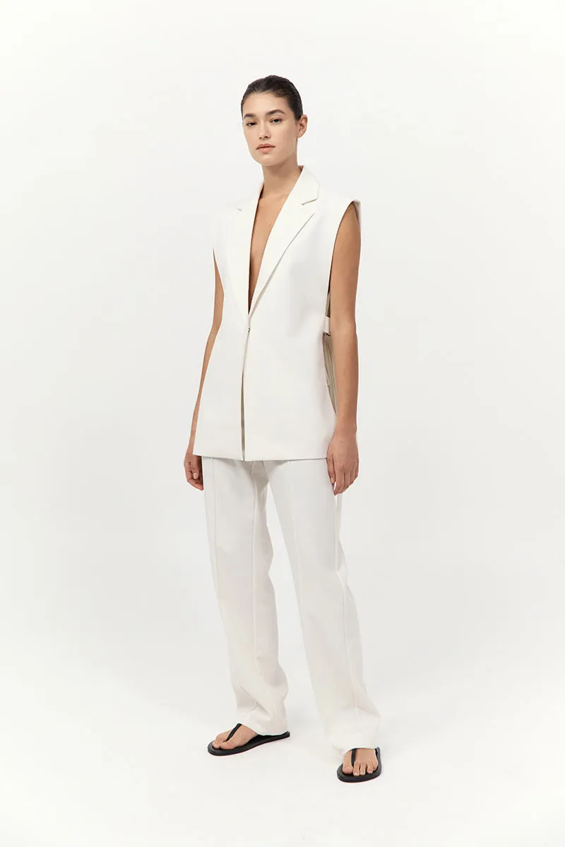 Relaxed Side Tie Vest - Off White sold by St. Agni product image thumbnail 4