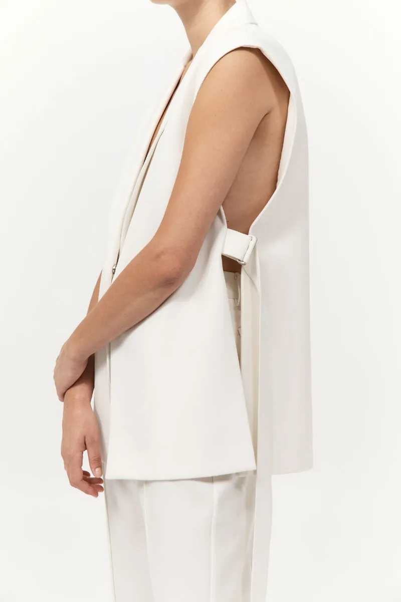 Relaxed Side Tie Vest - Off White sold by St. Agni product image thumbnail 2