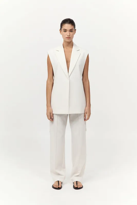 Relaxed Side Tie Vest - Off White sold by St. Agni