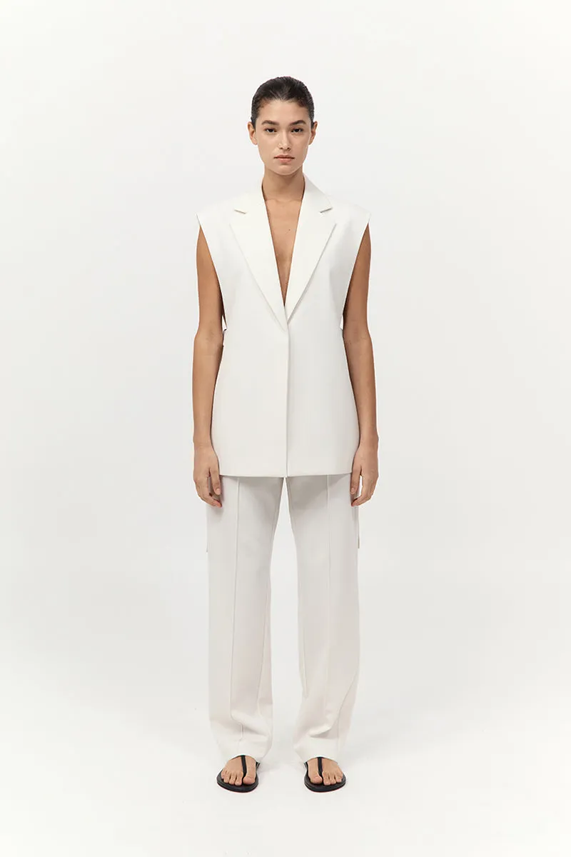 Relaxed Side Tie Vest - Off White sold by St. Agni