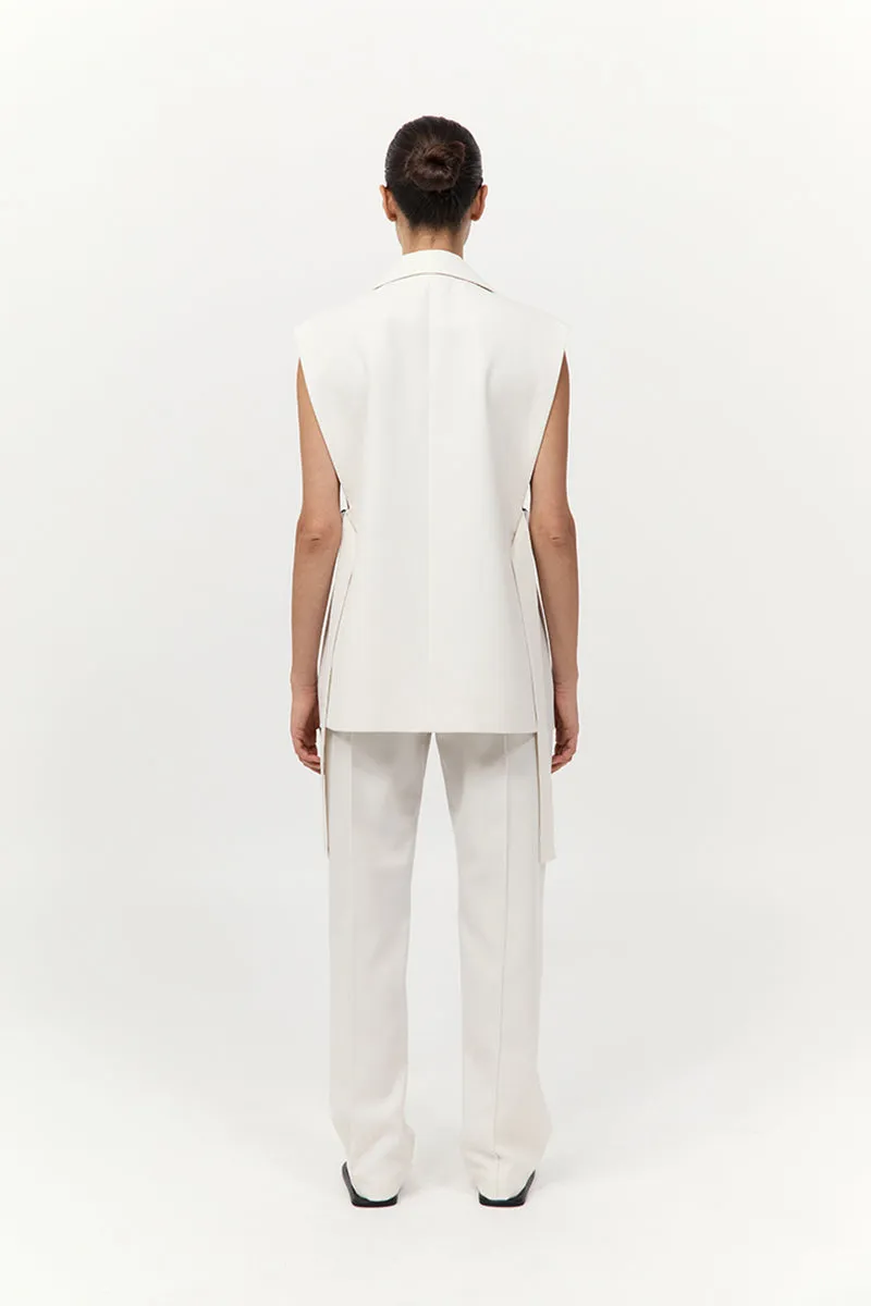 Relaxed Side Tie Vest - Off White sold by St. Agni product image thumbnail 5