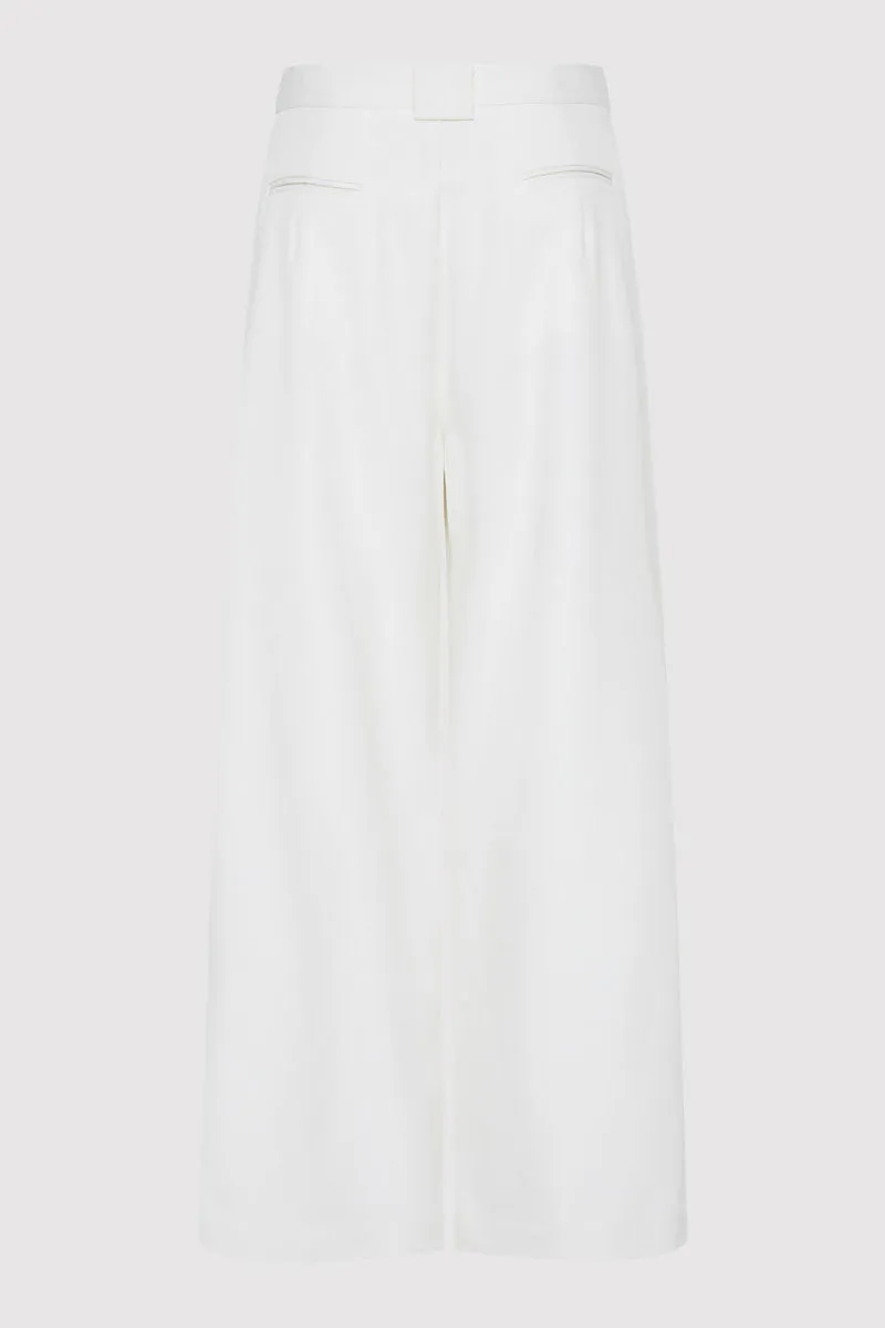 Twill Wide Leg Pleat Pants - Off White sold by St. Agni product image thumbnail 5