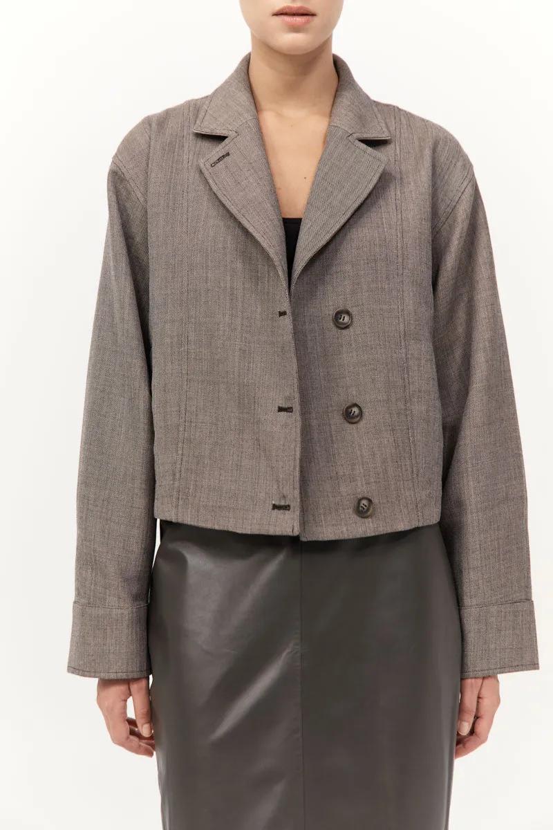 Wool Cocoon Bomber - Parquetry sold by St. Agni product image thumbnail 2