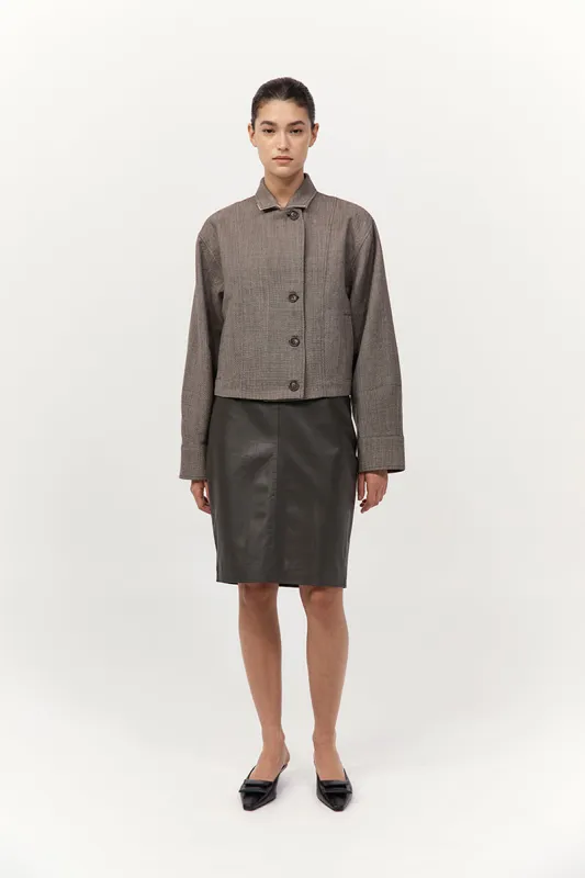 Wool Cocoon Bomber - Parquetry made by St. Agni