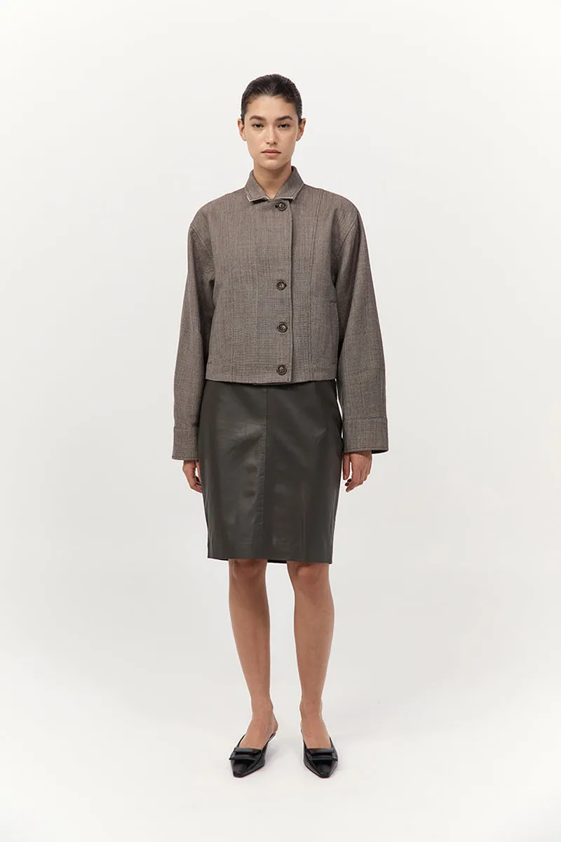 Wool Cocoon Bomber - Parquetry sold by St. Agni