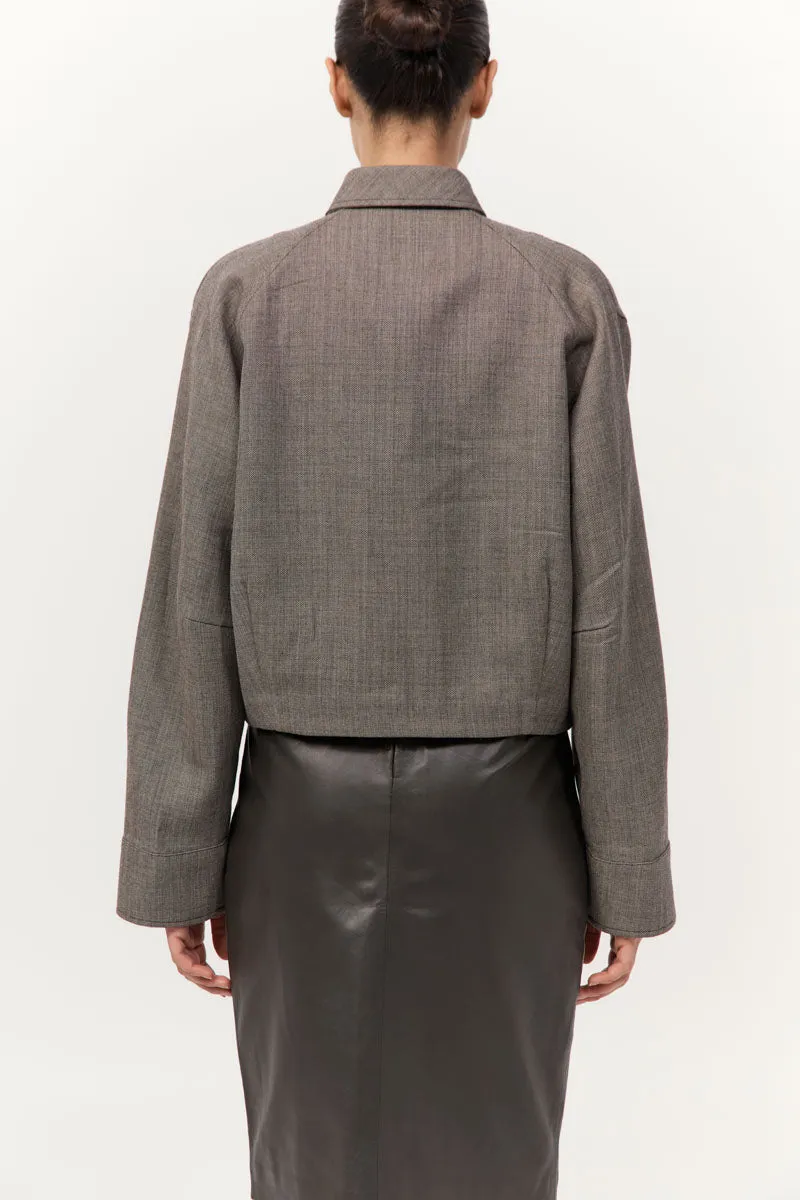 Wool Cocoon Bomber - Parquetry sold by St. Agni product image thumbnail 5