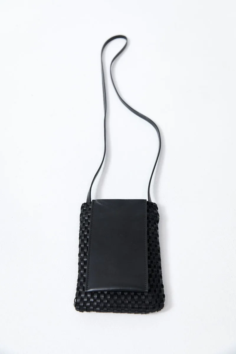 Lattice Contrast Sling Pouch - Black sold by St. Agni product image thumbnail 4