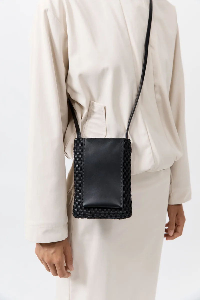 Lattice Contrast Sling Pouch - Black sold by St. Agni product image thumbnail 3