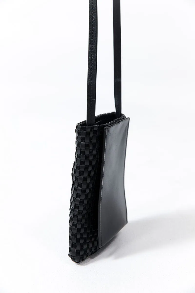 Lattice Contrast Sling Pouch - Black sold by St. Agni product image thumbnail 2
