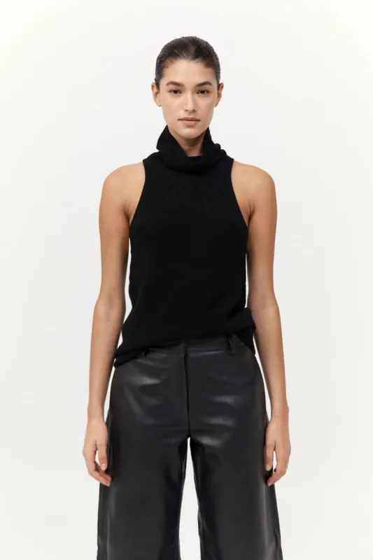Cashmere Blend Top - Black made by St. Agni