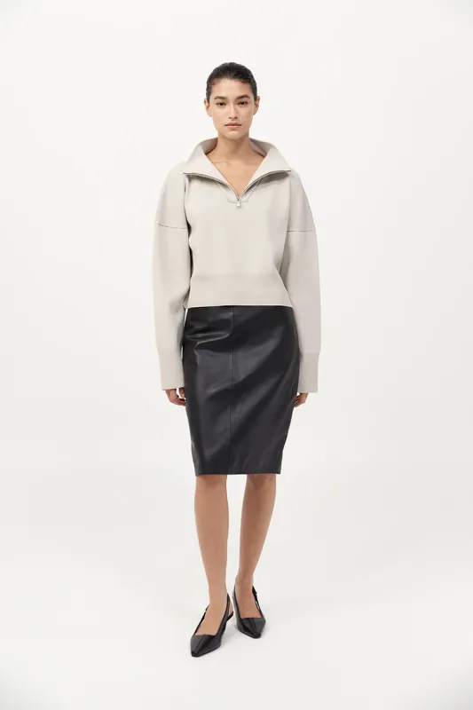 Milano Knit Zip Jumper - Silver sold by St. Agni