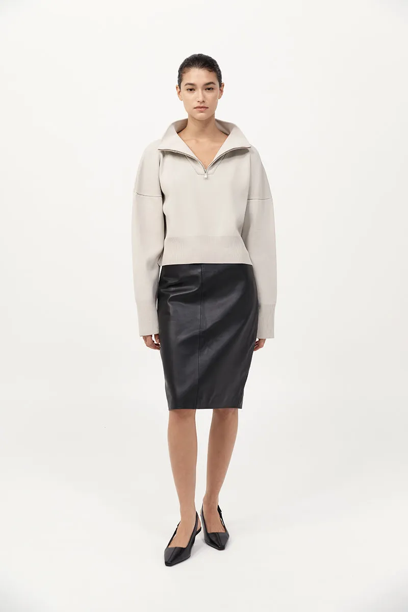 Milano Knit Zip Jumper - Silver sold by St. Agni