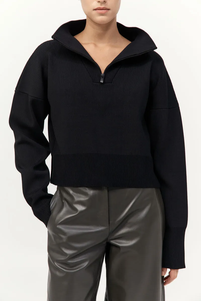 Milano Knit Zip Jumper - Black sold by St. Agni product image thumbnail 5