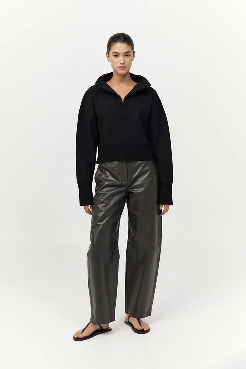 Milano Knit Zip Jumper - Black sold by St. Agni product image thumbnail 4