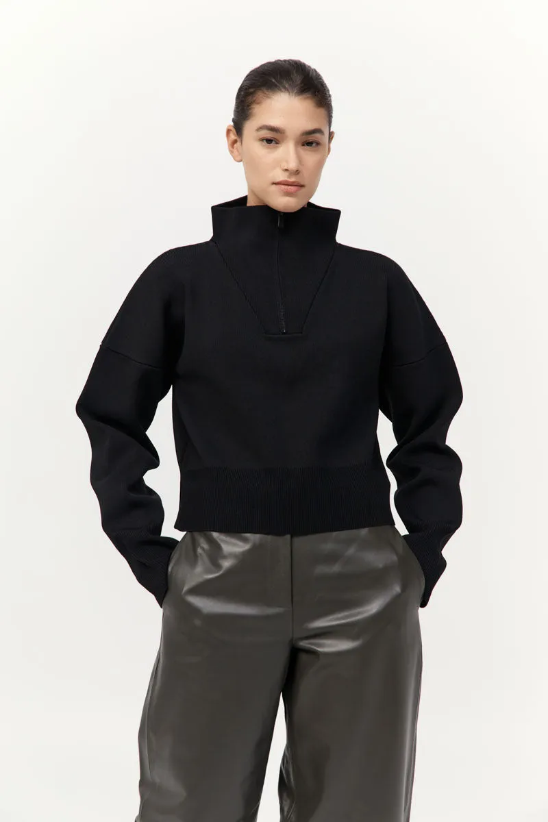 Milano Knit Zip Jumper - Black sold by St. Agni product image thumbnail 3