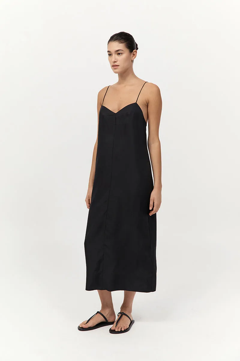 Silk Twill Slip Dress - Black sold by St. Agni product image thumbnail 5